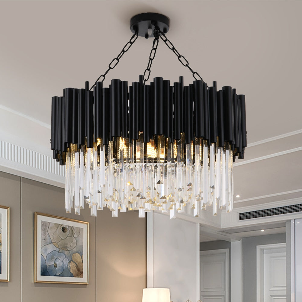 Black modern chandelier lighting for living room