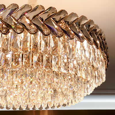 New modern crystal chandelier for living room luxury round cristal light fixture
