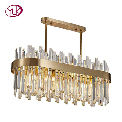 Modern crystal chandelier for dining room brushed gold led cristal lamp