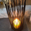 Black Morden Metal Hollow Out Metal Iron Candle Holder Cage