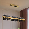 Modern Rectangle Living room Chandelier with remote control