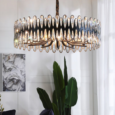 round crystal chandeliers