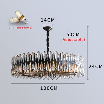 Living room chandeliers decoration round crystal lighting