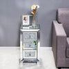 Modern and Contemporary Mirror Surface With Diamond 3-Drawers Bedside Table