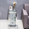 Modern and Contemporary Mirror Surface With Diamond 3-Drawers Bedside Table