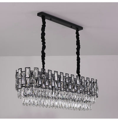 Shine Crystal Chandelier for Living Room Modern Rectangle Lighting led Chandelier