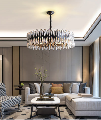 Living room chandeliers decoration round crystal lighting