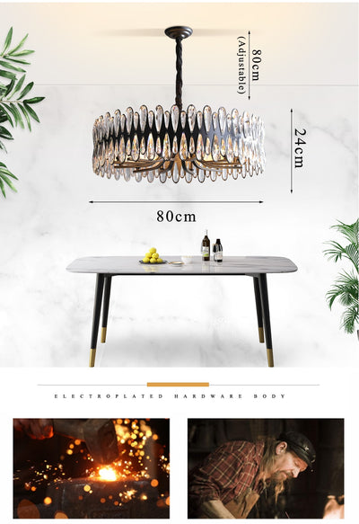 Living room chandeliers decoration round crystal lighting