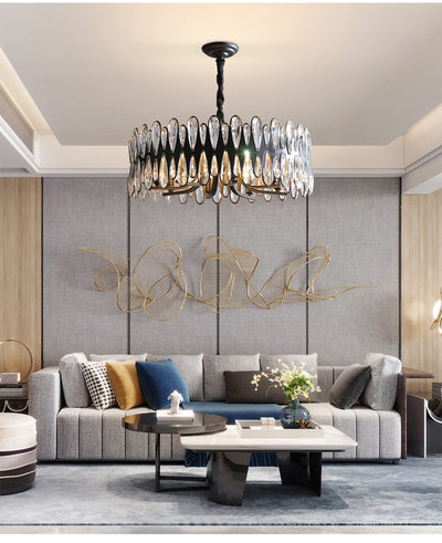 Living room chandeliers decoration round crystal lighting