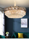 New modern crystal chandelier for living room luxury round cristal light fixture