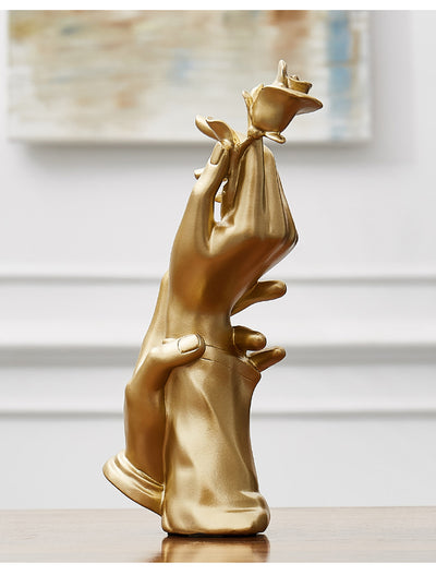 Gold Resin Statue for Decoration Home Abstract Sculpture Modern Figurines