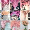 Artificial Cherry Tree Pink cherry Tree Branch Silk Flower DIY Wall Home  Decoration