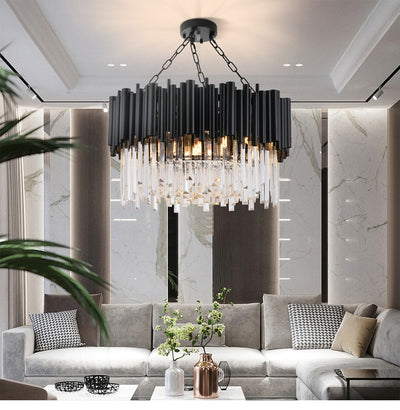 Black modern chandelier lighting for living room