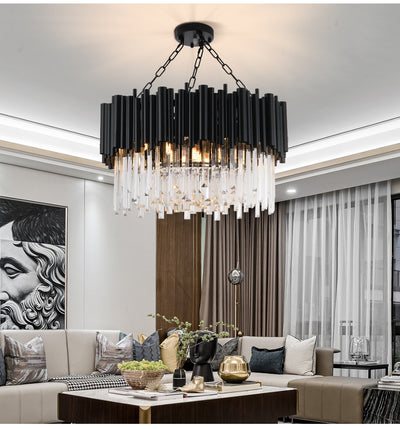 Black modern chandelier lighting for living room