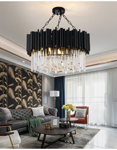 Black modern chandelier lighting for living room