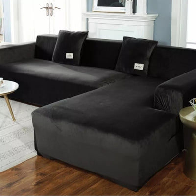 Velvet Plush L Shaped Sofa Cover For Living Room Elastic Furniture Couch Slipcover